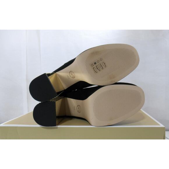 Michael Kors Maxine Block Heel Platform Bootie Zip Suede Black Size 8.5 - Picture 10 of 10